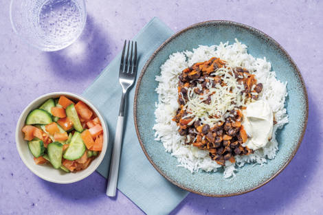 Tex-Mex Black Bean & Rice Burrito Bowl