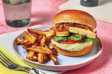 Haloumi & Caramelised Onion Burger