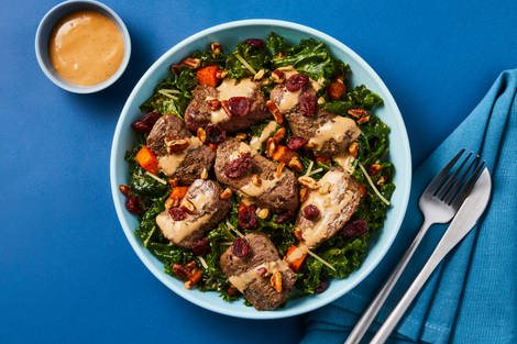 Warm Steak, Kale & Sweet Potato Salad