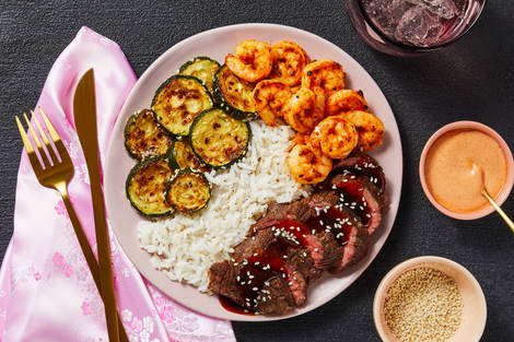 Hibachi Sweet Soy Bavette Steak & Shrimp