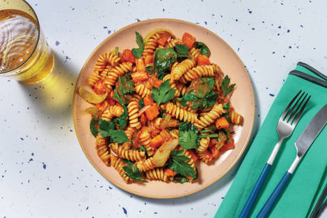 Plant-Based Pesto, Veggie & Tomato Fusilli