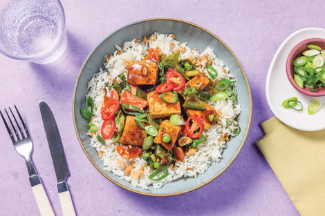 Umami Tofu & Pea Pod Stir-Fry