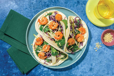 Honey-Soy Prawn Tacos