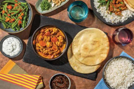 Chicken Korma Curry & Garlic Tortillas