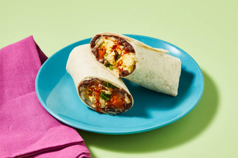 Speedy Refried Bean & Egg Burritos