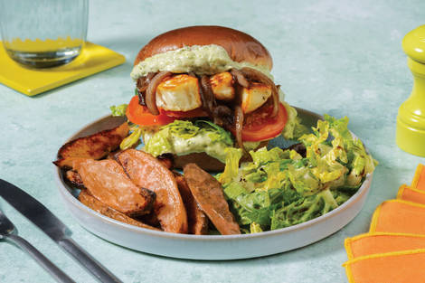 Haloumi & Caramelised Onion Burger