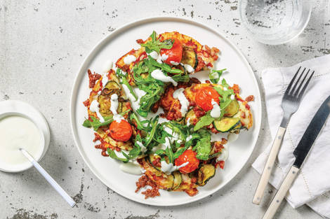 Bacon & Zucchini Flatbread Pizza