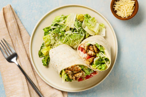 One-Pan Hail Chicken Caesar Wraps