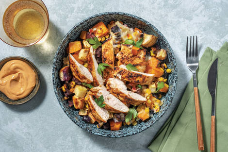 Easy Spiced Chicken & Roast Veg Traybake