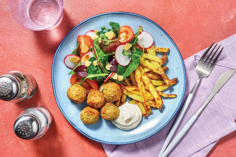 Turkish-Style Falafels, Chicken & Zesty Fries