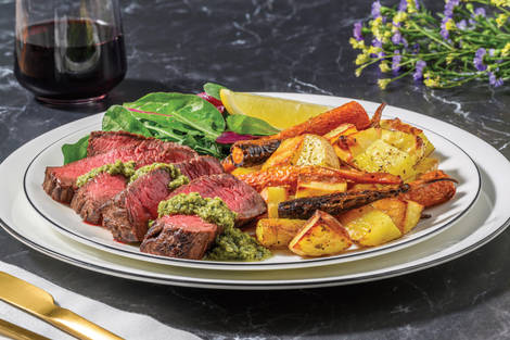 Seared Fillet Steak & Pesto Butter Sauce