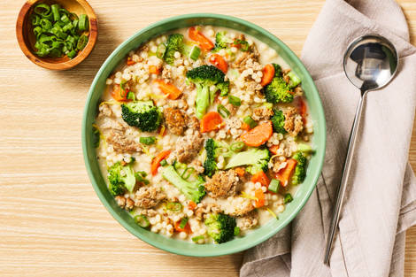 Lemony Broccoli & Chicken Sausage Soup