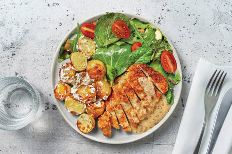 Chicken Schnitzel & Mustard Gravy