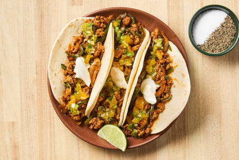 One-Pan Mango Salsa Chicken Tacos