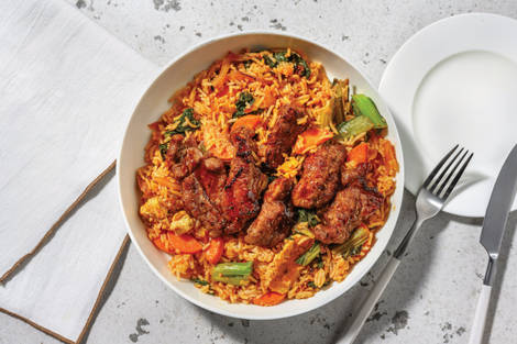 Sticky Honey-Soy Beef & Fried Rice