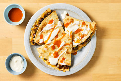 One-Pan Turkey & Black Bean Quesadillas