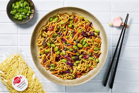 Japanese-Style Shrimp & Miso Sesame Noodles