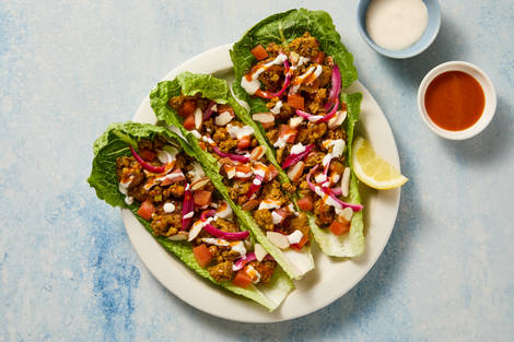 Shawarma-Spiced Chicken Lettuce Wraps