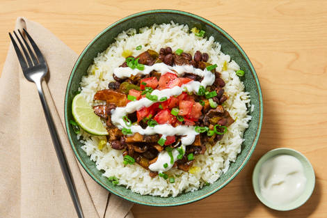 Black Bean & Portobello Burrito Bowls