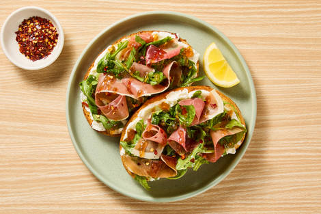 Open-Faced Prosciutto & Jam Sandwiches