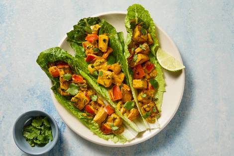 Vegan Coconut Curry Tofu Lettuce Wraps