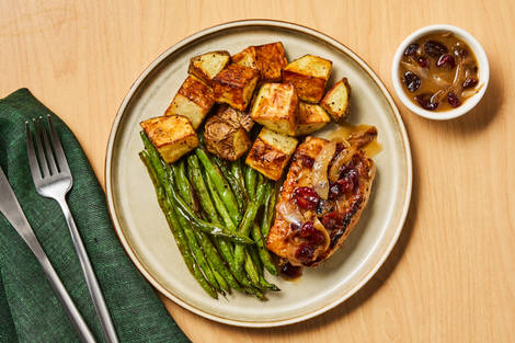 Pork Chops in Cranberry Shallot Sauce