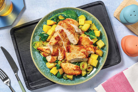 Spiced Chicken & Roast Brussels Salad