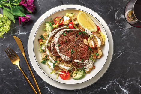 Middle Eastern Beef & Crouton Cos Salad