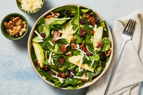 Bacon, Apple & Cheddar Spinach Salad
