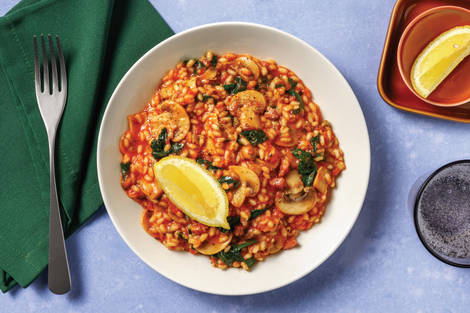 Easy Pork, Bacon & Mushroom Pesto Risotto