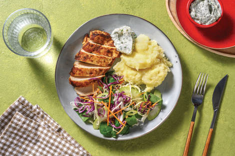Quick Double Seared Chicken & Cauli-Potato Mash