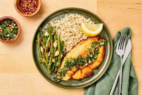 Tilapia with Almond-Parsley Gremolata