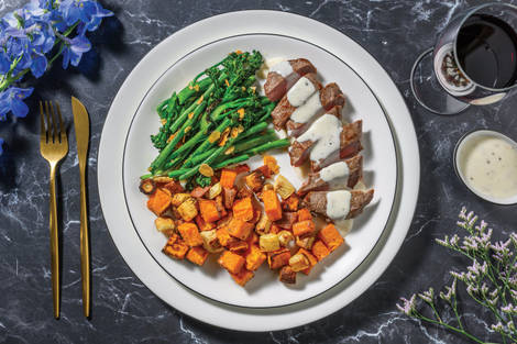 Venison Steak & Peppercorn Sauce