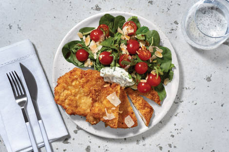 Easy Italian Pork Cotoletta & Tomato Salad