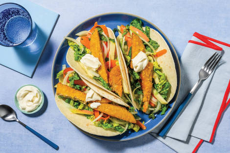 Plant-Based Crumbed Chick'n Tacos