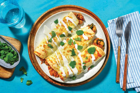 Mexican Smashed Cannellini Bean Enchiladas