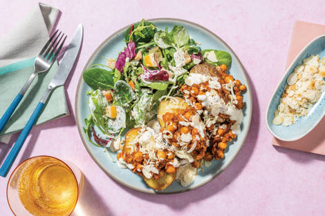 Smashed Chermoula Beef & Chickpea Loaded Spuds