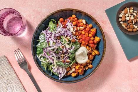 Paprika Chickpea, Chicken & Pumpkin Buddha Bowl