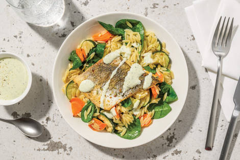 Greek-Style Barramundi & Veggie Risoni