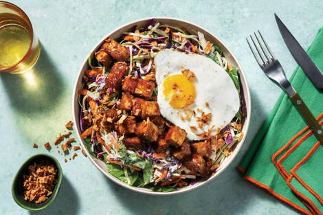 Sticky Plum Chicken Slaw Bowl