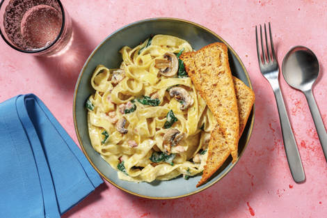 Quick Chicken, Bacon & Mushroom Boscaiola