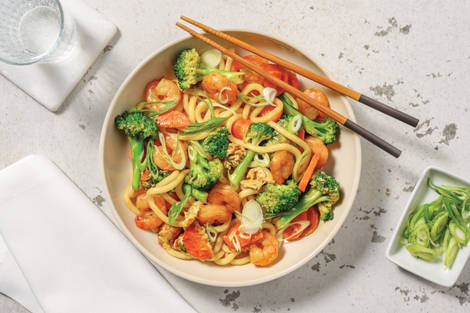 Southeast Asian-Style Prawn Udon Noodles