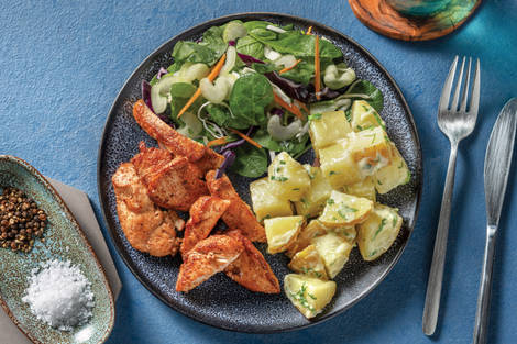 Smokey Seared Chicken & Parmesan Potato Salad