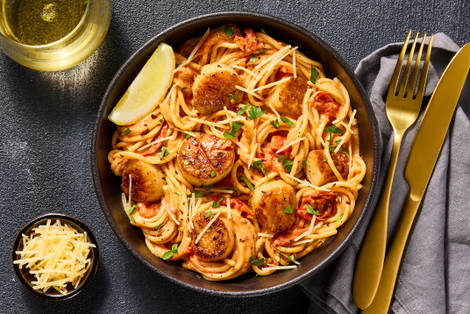 Garlic Herb Butter–Basted Scallops