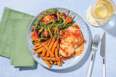 Cheesy Double Tex-Mex Chicken & Sweet Potato Fries