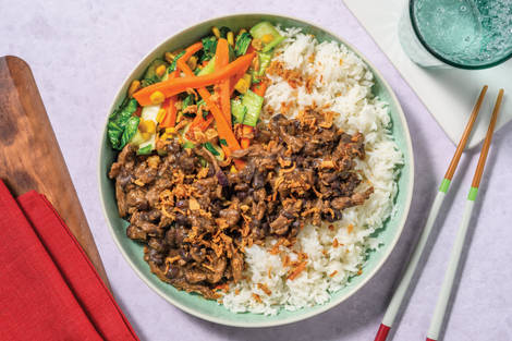 Beef Brisket in Black Bean Sauce & Garlic Veggies