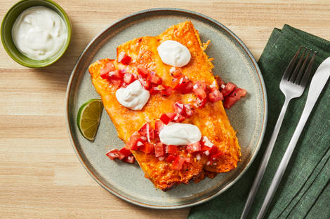 Salsa Roja Shrimp Enchiladas