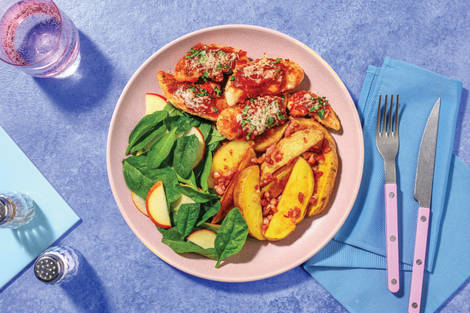 Pork Parmi & Loaded Bacon Wedges