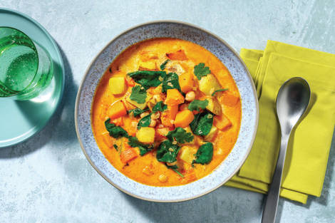 Creamy Chermoula Chickpea & Pumpkin Soup