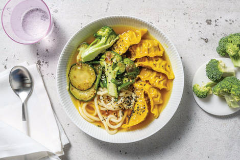 Quick Double Prawn Wonton & Easy-Prep Veggie Soup